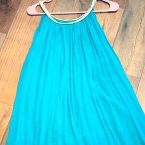 Elegant Turquoise Sleeveless Dress